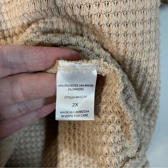 Andre by Unit Casual Beige Waffle Knit Sweatshirt - Picture 5 of 6